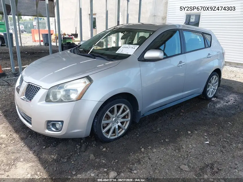 2009 Pontiac Vibe VIN: 5Y2SP670X9Z474303 Lot: 45412714