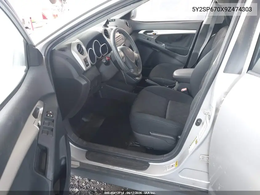 2009 Pontiac Vibe VIN: 5Y2SP670X9Z474303 Lot: 45412714