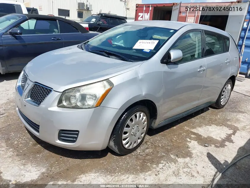 2009 Pontiac Vibe VIN: 5Y2SL678X9Z450116 Lot: 45524135