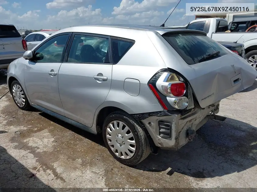 2009 Pontiac Vibe VIN: 5Y2SL678X9Z450116 Lot: 45524135