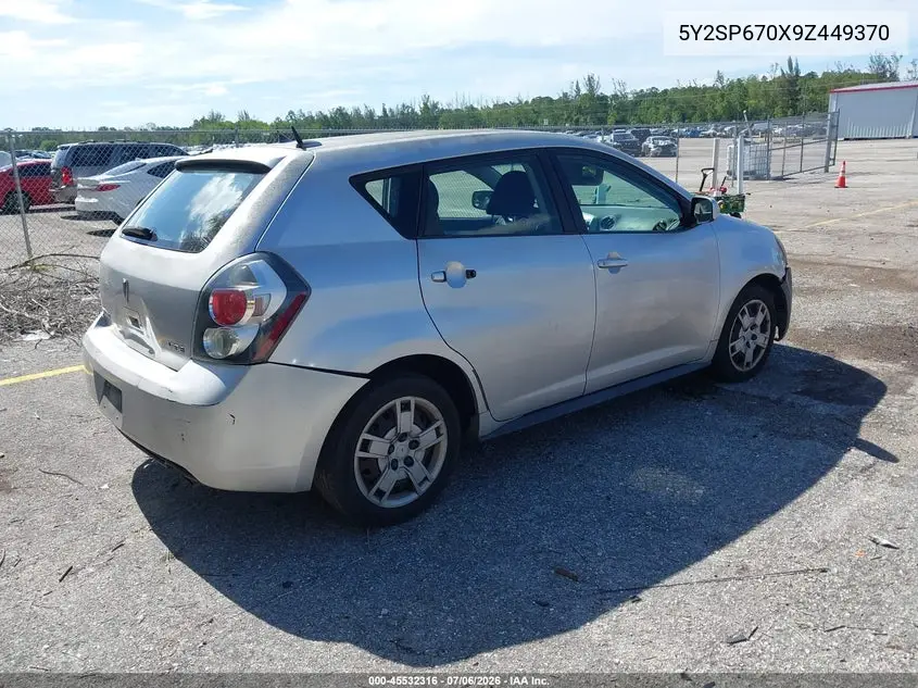 2009 Pontiac Vibe VIN: 5Y2SP670X9Z449370 Lot: 45532316