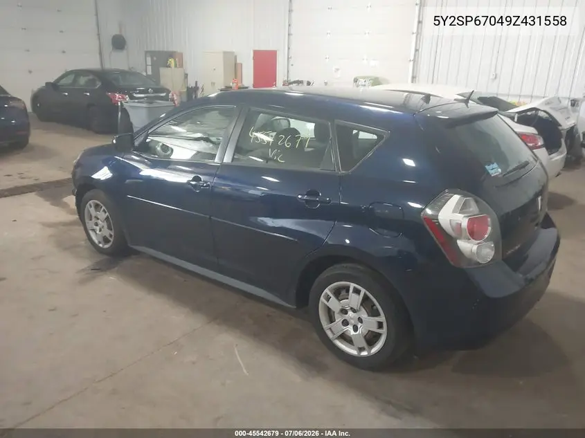 2009 Pontiac Vibe VIN: 5Y2SP67049Z431558 Lot: 45542679