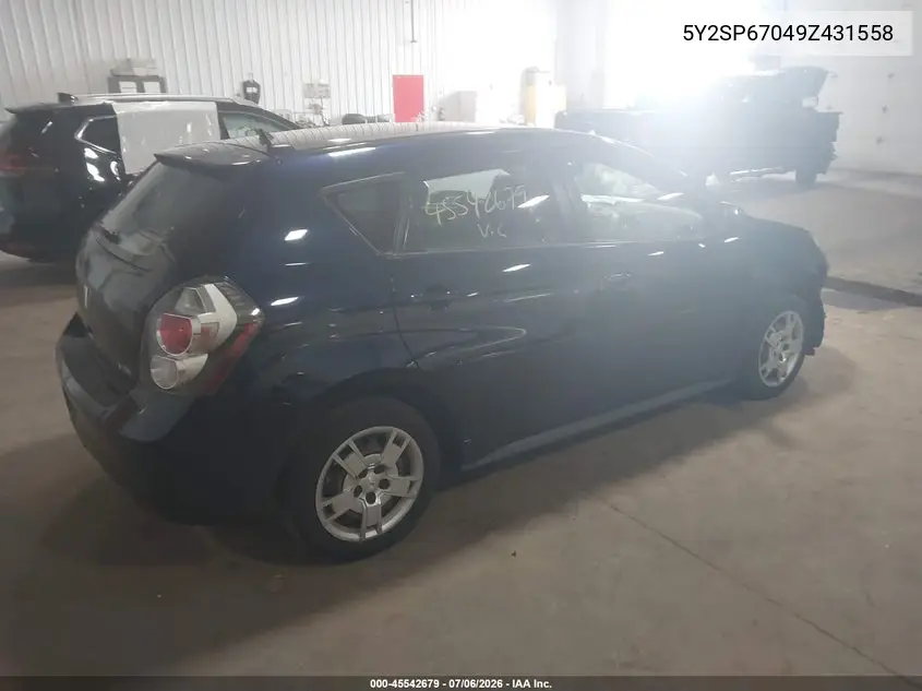 2009 Pontiac Vibe VIN: 5Y2SP67049Z431558 Lot: 45542679