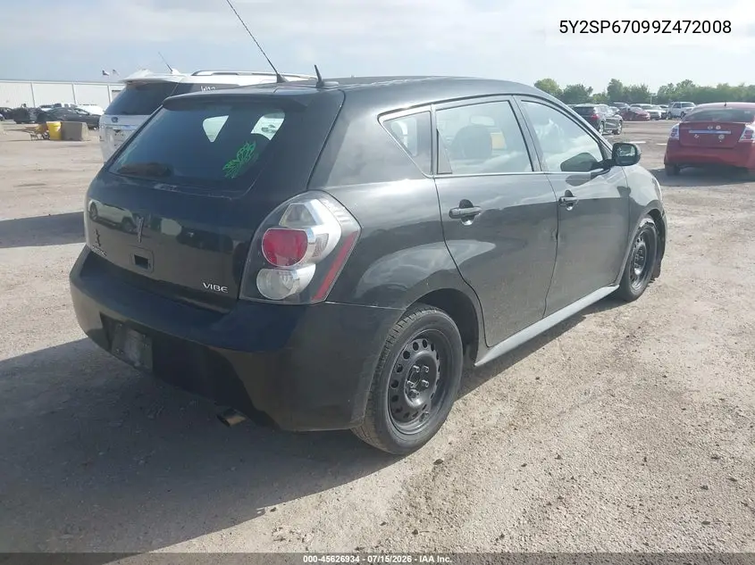 2009 Pontiac Vibe VIN: 5Y2SP67099Z472008 Lot: 45626934
