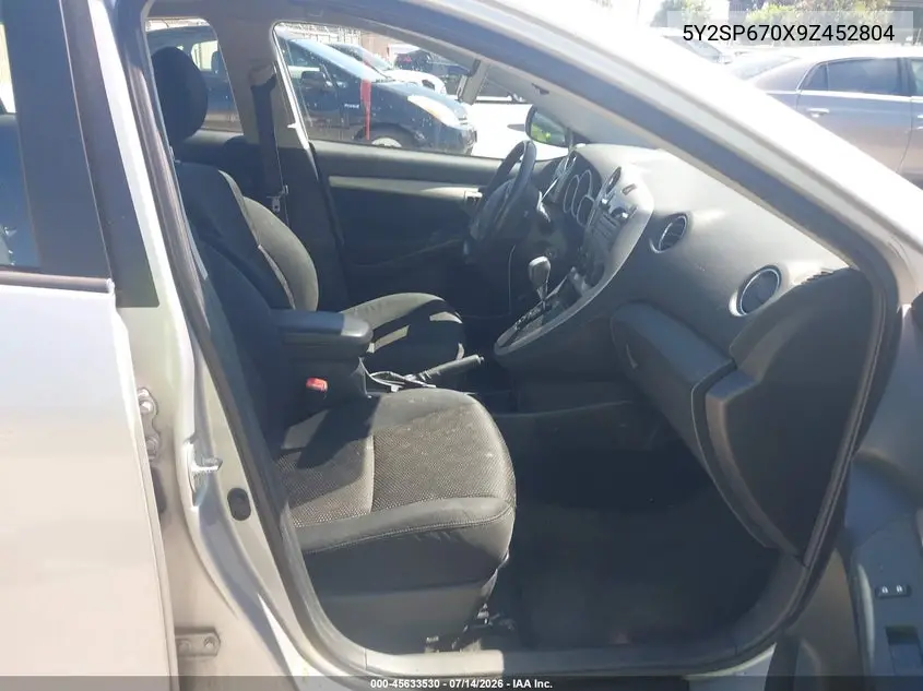 2009 Pontiac Vibe VIN: 5Y2SP670X9Z452804 Lot: 45633530