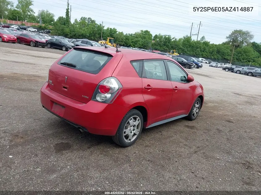 2010 Pontiac Vibe VIN: 5Y2SP6E05AZ414887 Lot: 45203252