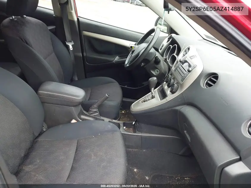 2010 Pontiac Vibe VIN: 5Y2SP6E05AZ414887 Lot: 45203252