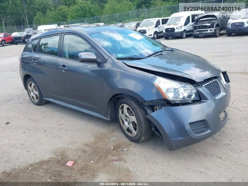 2010 Pontiac Vibe VIN: 5Y2SP6E88AZ400116 Lot: 45330973