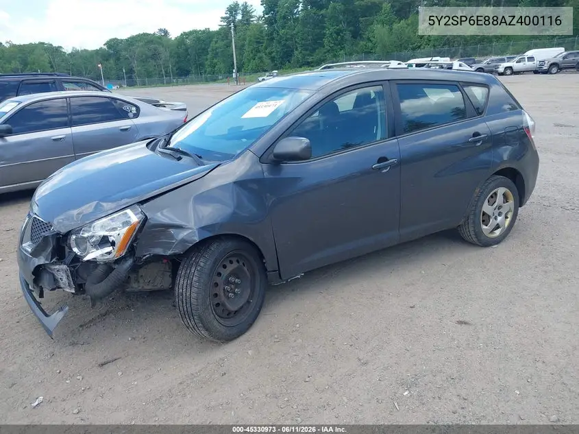 2010 Pontiac Vibe VIN: 5Y2SP6E88AZ400116 Lot: 45330973