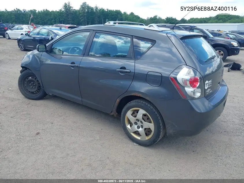 2010 Pontiac Vibe VIN: 5Y2SP6E88AZ400116 Lot: 45330973