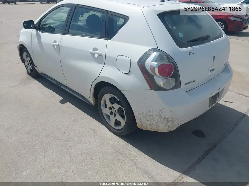2010 Pontiac Vibe VIN: 5Y2SP6E85AZ411865 Lot: 45369175