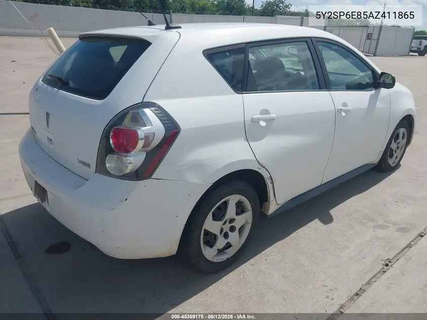 2010 Pontiac Vibe VIN: 5Y2SP6E85AZ411865 Lot: 45369175