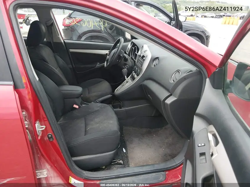 2010 Pontiac Vibe VIN: 5Y2SP6E86AZ411924 Lot: 45406363