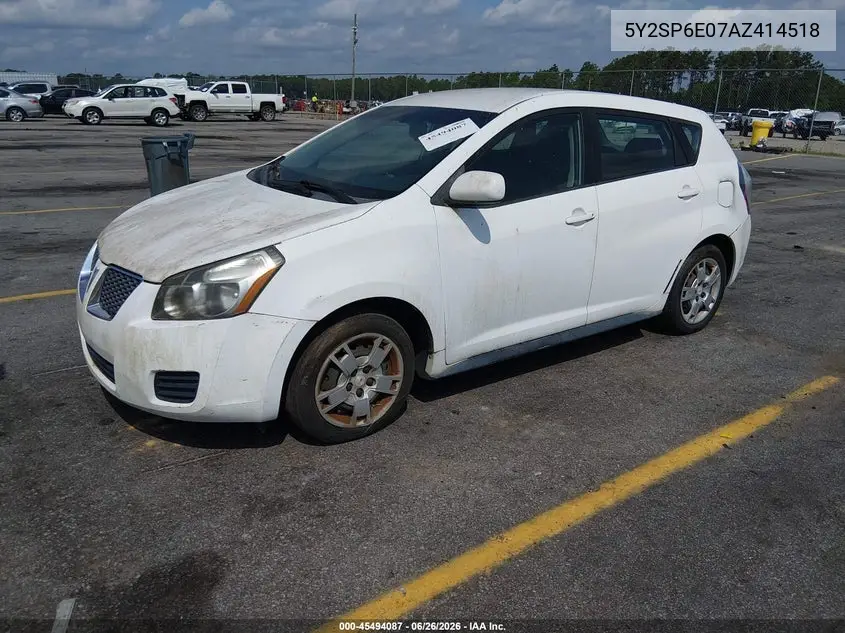 2010 Pontiac Vibe VIN: 5Y2SP6E07AZ414518 Lot: 45494087