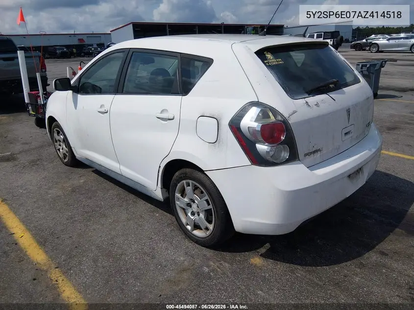2010 Pontiac Vibe VIN: 5Y2SP6E07AZ414518 Lot: 45494087