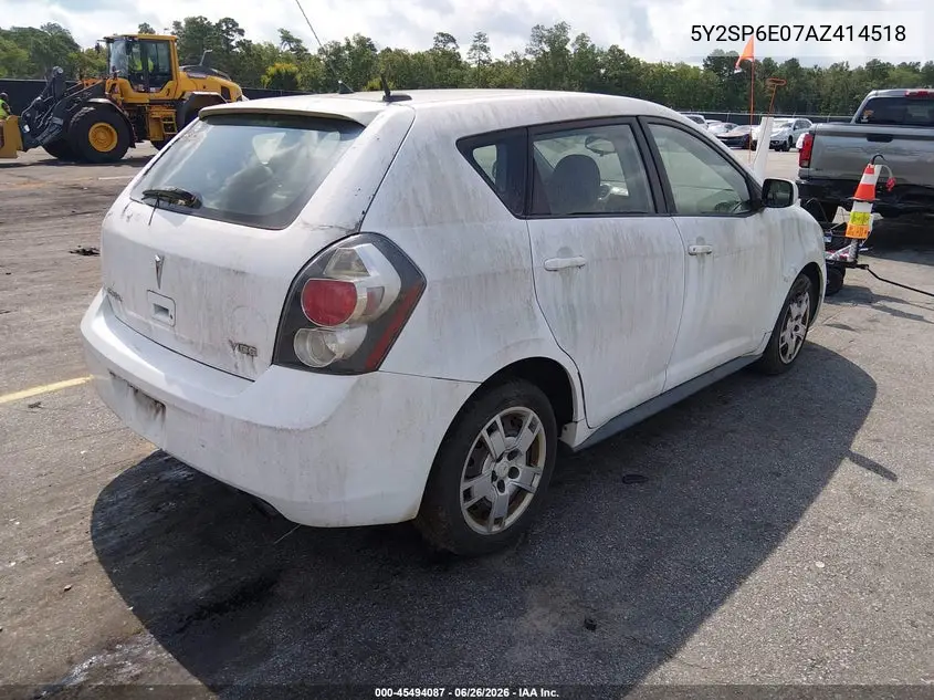 2010 Pontiac Vibe VIN: 5Y2SP6E07AZ414518 Lot: 45494087