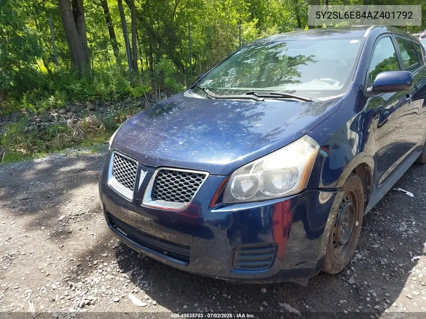 2010 Pontiac Vibe VIN: 5Y2SL6E84AZ401792 Lot: 45535703