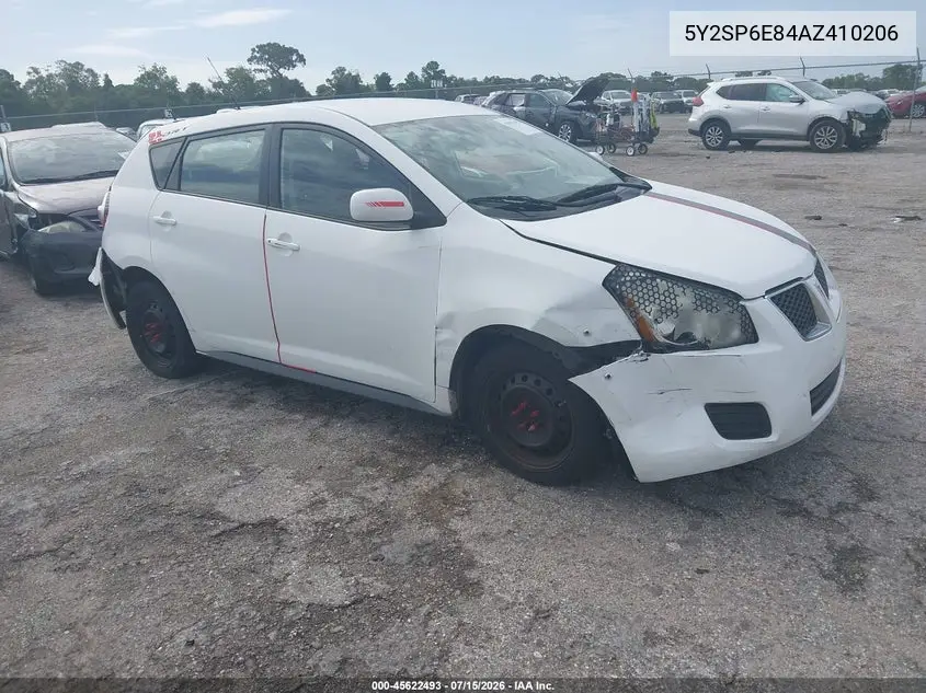 2010 Pontiac Vibe VIN: 5Y2SP6E84AZ410206 Lot: 45622493
