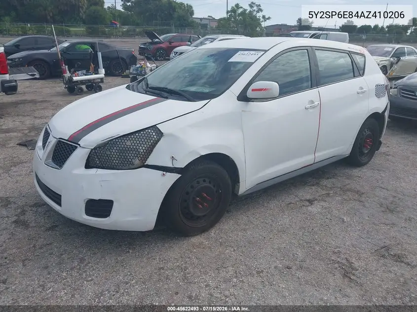 2010 Pontiac Vibe VIN: 5Y2SP6E84AZ410206 Lot: 45622493