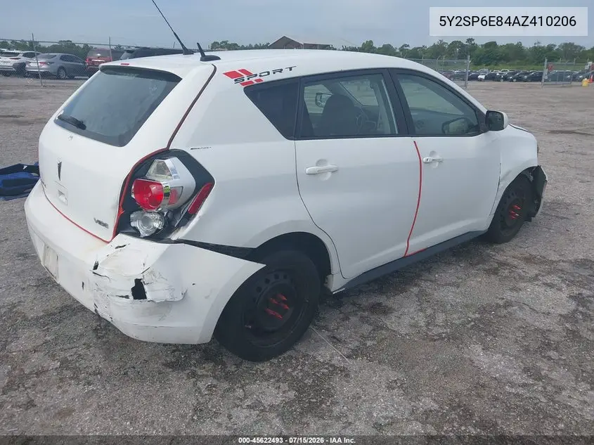 2010 Pontiac Vibe VIN: 5Y2SP6E84AZ410206 Lot: 45622493