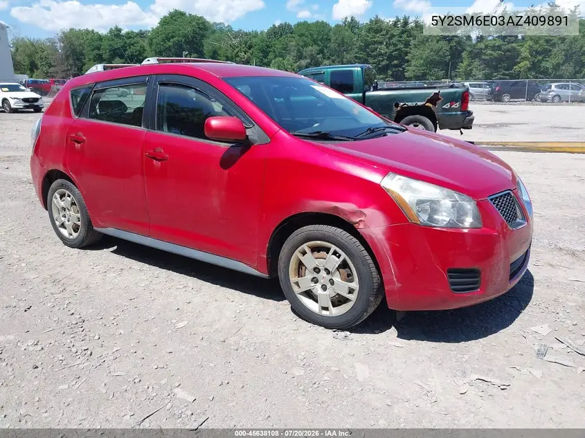 2010 Pontiac Vibe VIN: 5Y2SM6E03AZ409891 Lot: 45638108