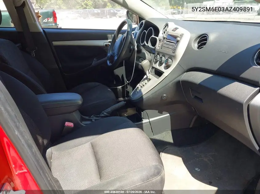 2010 Pontiac Vibe VIN: 5Y2SM6E03AZ409891 Lot: 45638108