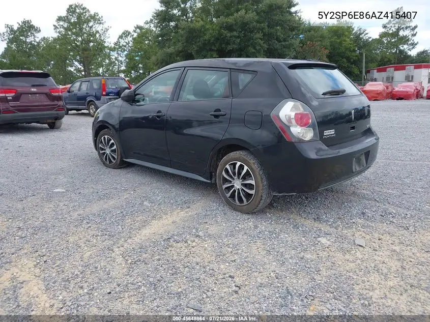 2010 Pontiac Vibe VIN: 5Y2SP6E86AZ415407 Lot: 45648864
