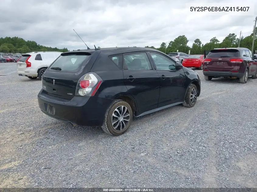 2010 Pontiac Vibe VIN: 5Y2SP6E86AZ415407 Lot: 45648864