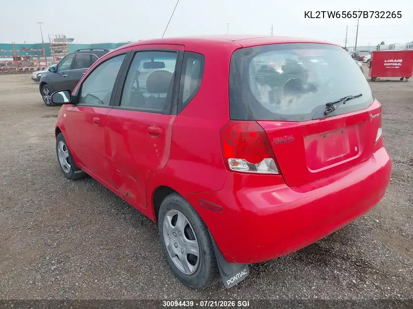 2007 Pontiac Wave Lt VIN: KL2TW65657B732265 Lot: 30094439