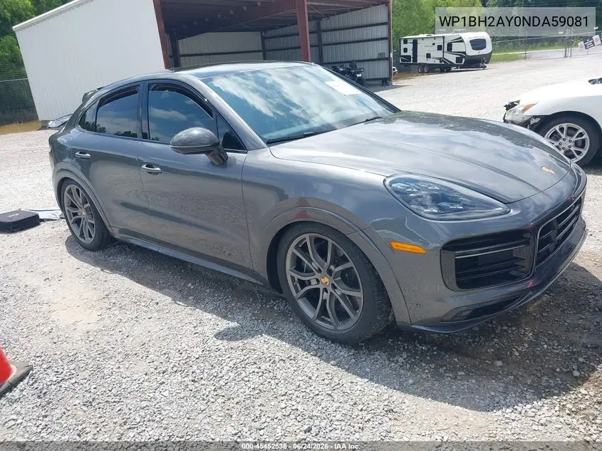 2022 Porsche Cayenne E-Hybrid Coupe Turbo S VIN: WP1BH2AY0NDA59081 Lot: 45452536