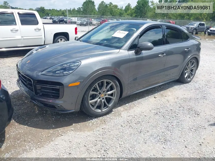 2022 Porsche Cayenne E-Hybrid Coupe Turbo S VIN: WP1BH2AY0NDA59081 Lot: 45452536