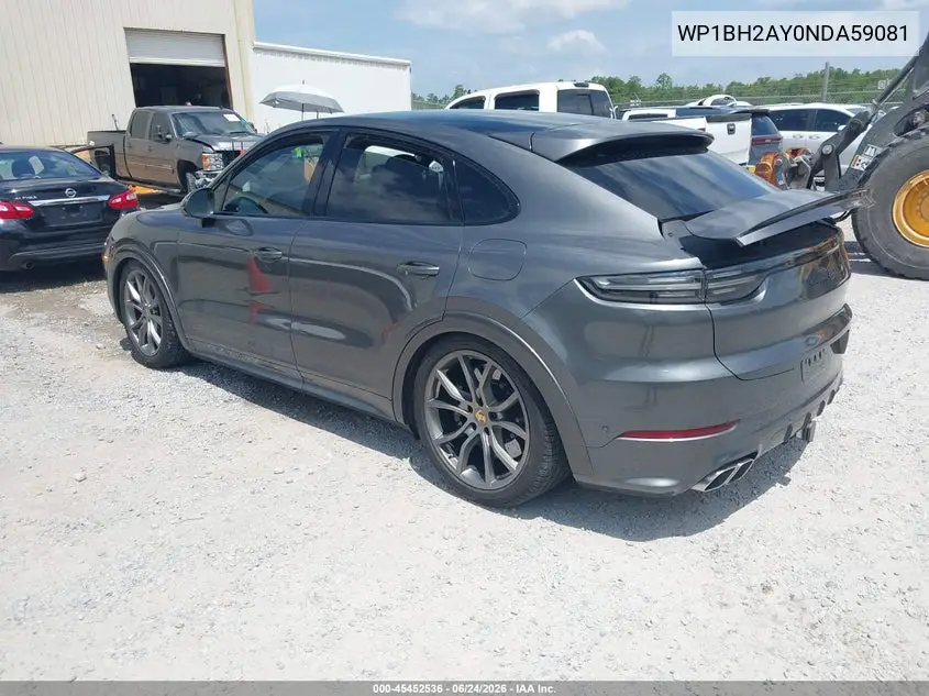 2022 Porsche Cayenne E-Hybrid Coupe Turbo S VIN: WP1BH2AY0NDA59081 Lot: 45452536