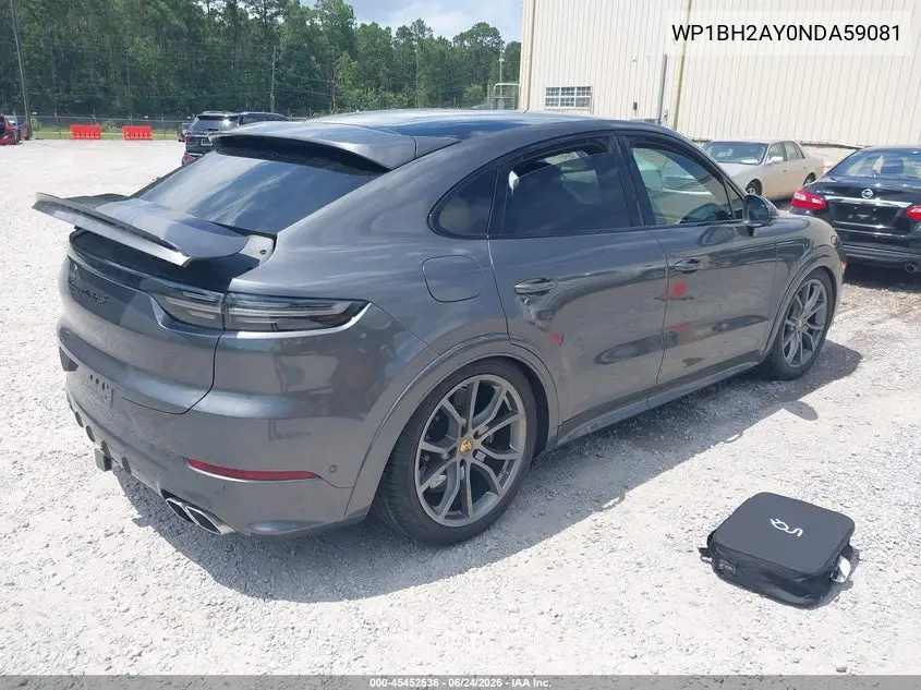 2022 Porsche Cayenne E-Hybrid Coupe Turbo S VIN: WP1BH2AY0NDA59081 Lot: 45452536