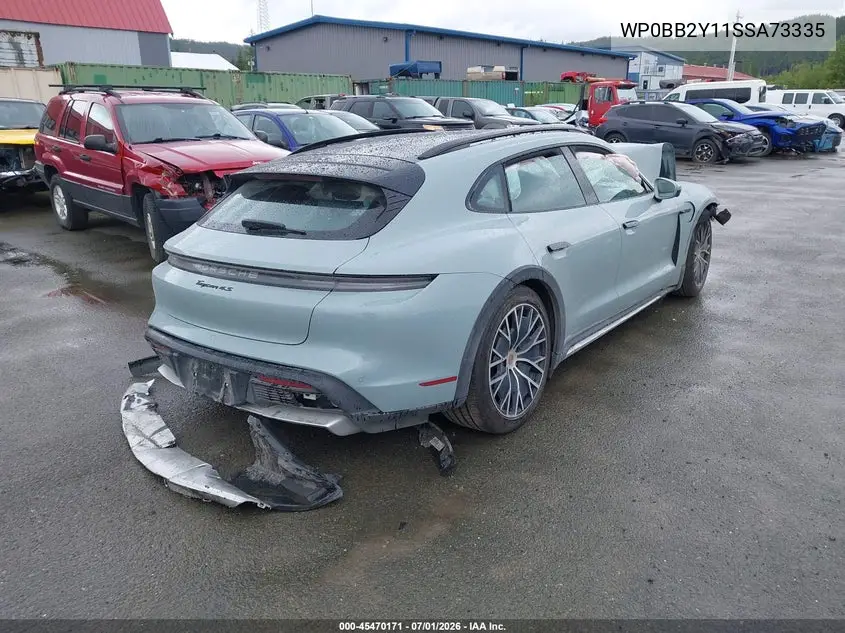 2025 Porsche Taycan Cross Turismo 4S VIN: WP0BB2Y11SSA73335 Lot: 45470171