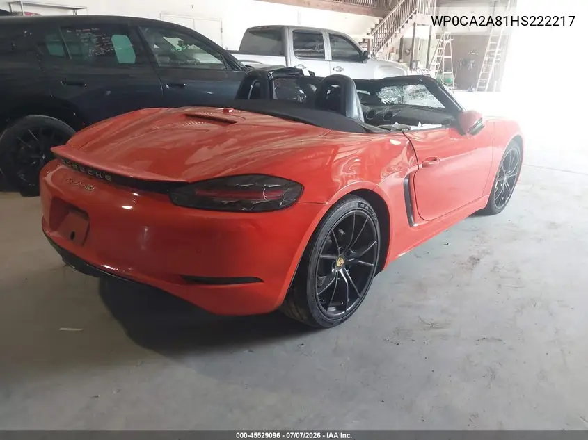 2017 Porsche 718 Boxster VIN: WP0CA2A81HS222217 Lot: 45529096