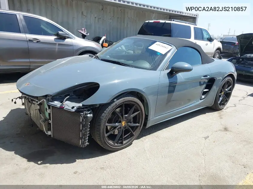 2018 Porsche 718 Boxster VIN: WP0CA2A82JS210857 Lot: 44828882