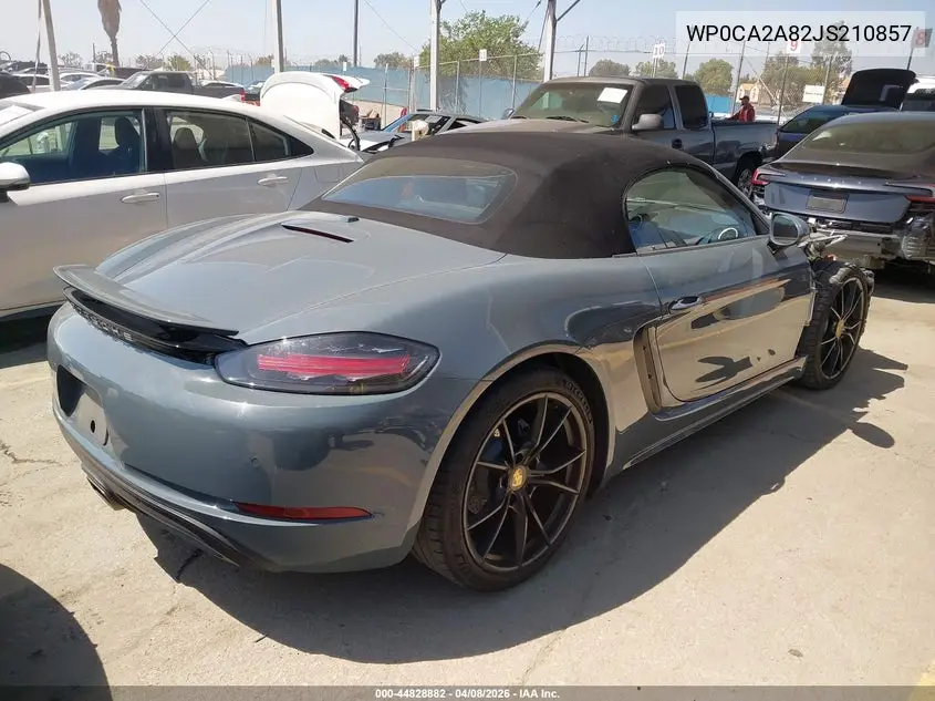 2018 Porsche 718 Boxster VIN: WP0CA2A82JS210857 Lot: 44828882