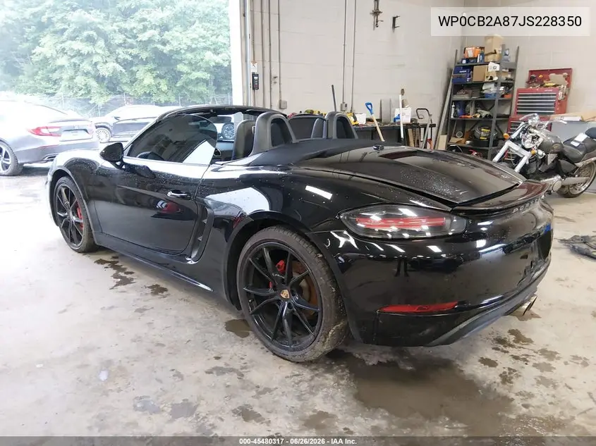 2018 Porsche 718 Boxster S VIN: WP0CB2A87JS228350 Lot: 45480317