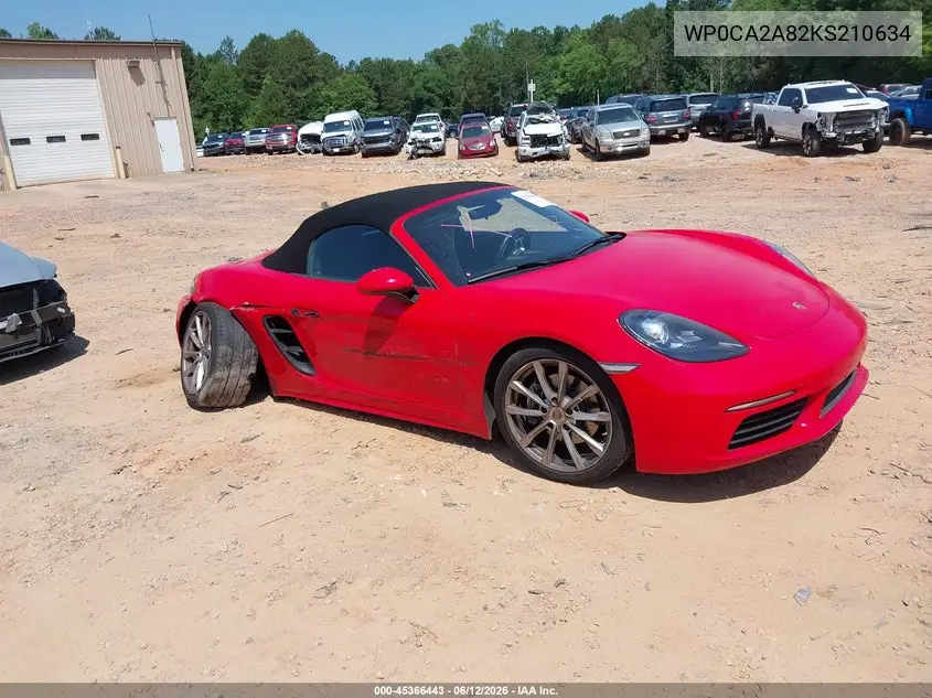2019 Porsche 718 Boxster VIN: WP0CA2A82KS210634 Lot: 45366443