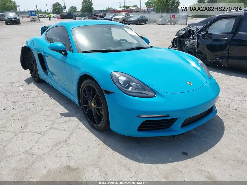 2017 Porsche 718 Cayman VIN: WP0AA2A82HS270784 Lot: 45229165