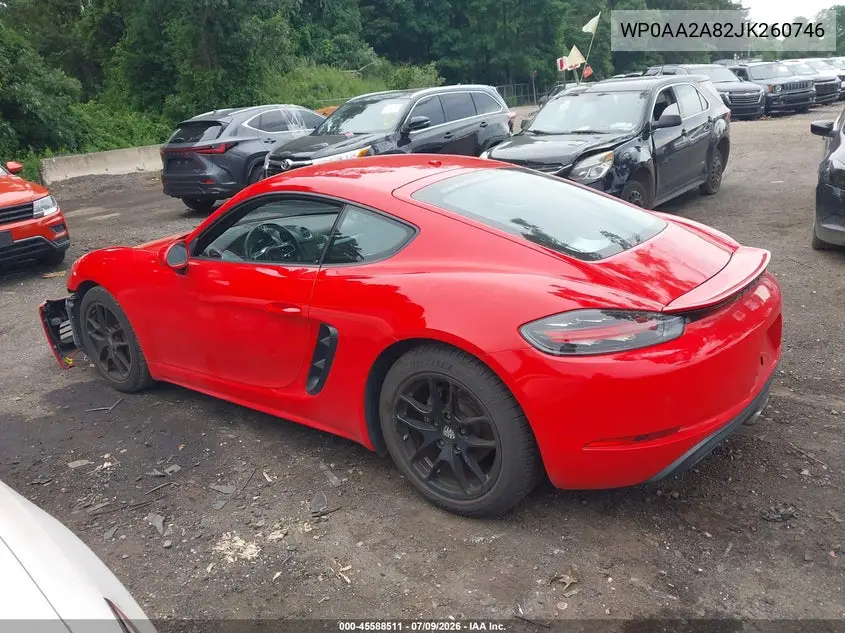 2018 Porsche 718 Cayman VIN: WP0AA2A82JK260746 Lot: 45588511