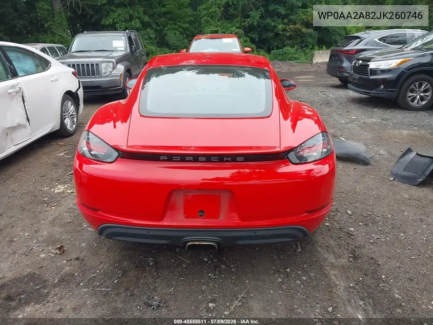 2018 Porsche 718 Cayman VIN: WP0AA2A82JK260746 Lot: 45588511