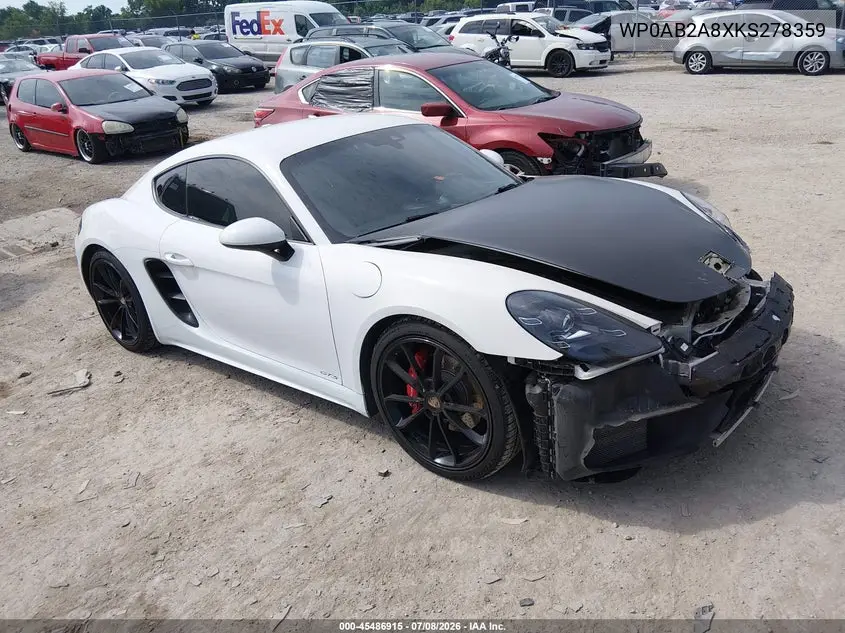 2019 Porsche 718 Cayman Gts VIN: WP0AB2A8XKS278359 Lot: 45486915