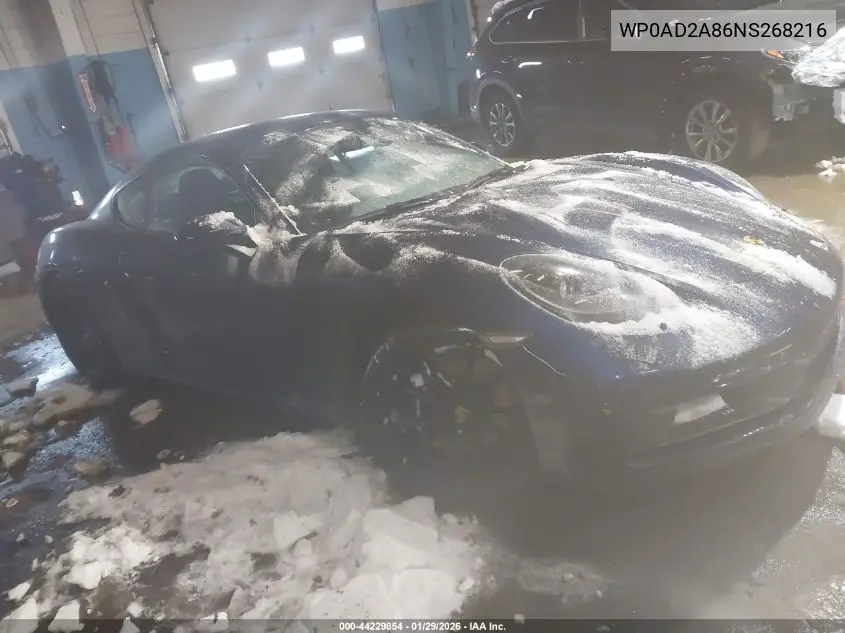 2022 Porsche 718 Cayman Gts 4.0 VIN: WP0AD2A86NS268216 Lot: 44229854
