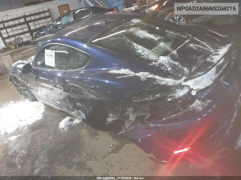2022 Porsche 718 Cayman Gts 4.0 VIN: WP0AD2A86NS268216 Lot: 44229854