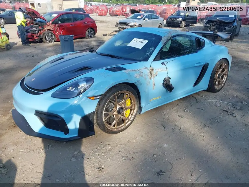 2023 Porsche 718 Cayman Gt4 Rs VIN: WP0AE2A85PS280695 Lot: 44928962