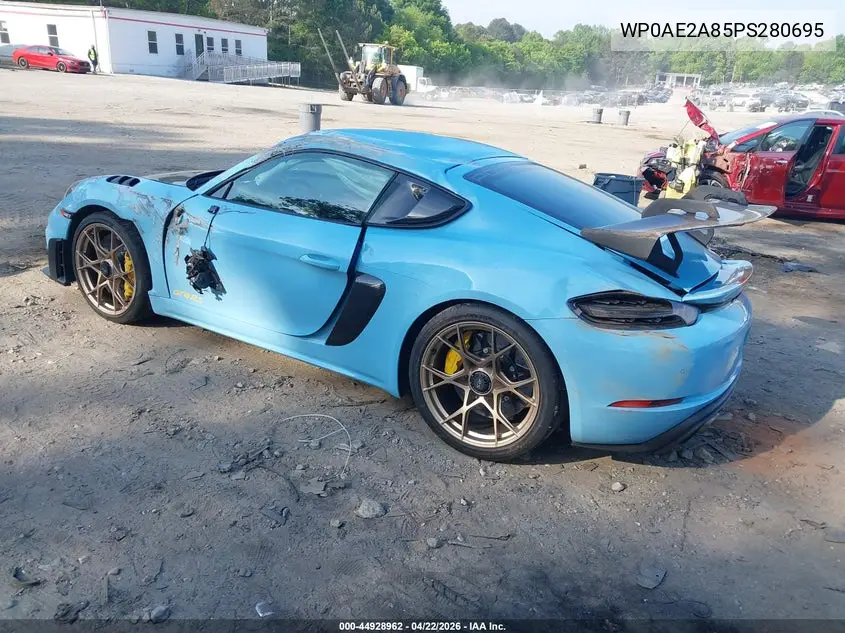 2023 Porsche 718 Cayman Gt4 Rs VIN: WP0AE2A85PS280695 Lot: 44928962