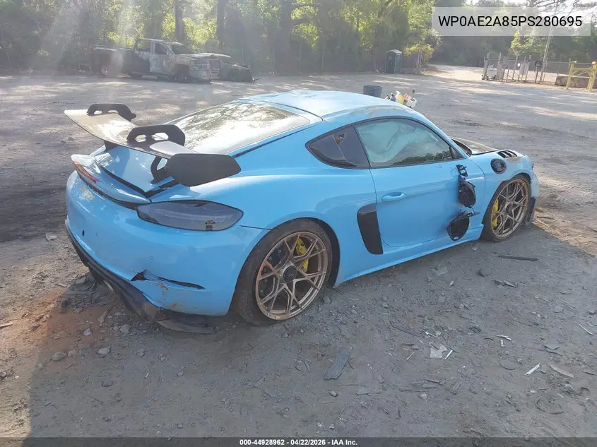 2023 Porsche 718 Cayman Gt4 Rs VIN: WP0AE2A85PS280695 Lot: 44928962