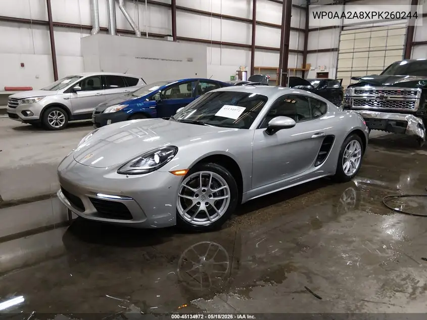 2023 Porsche 718 Cayman T VIN: WP0AA2A8XPK260244 Lot: 45134972