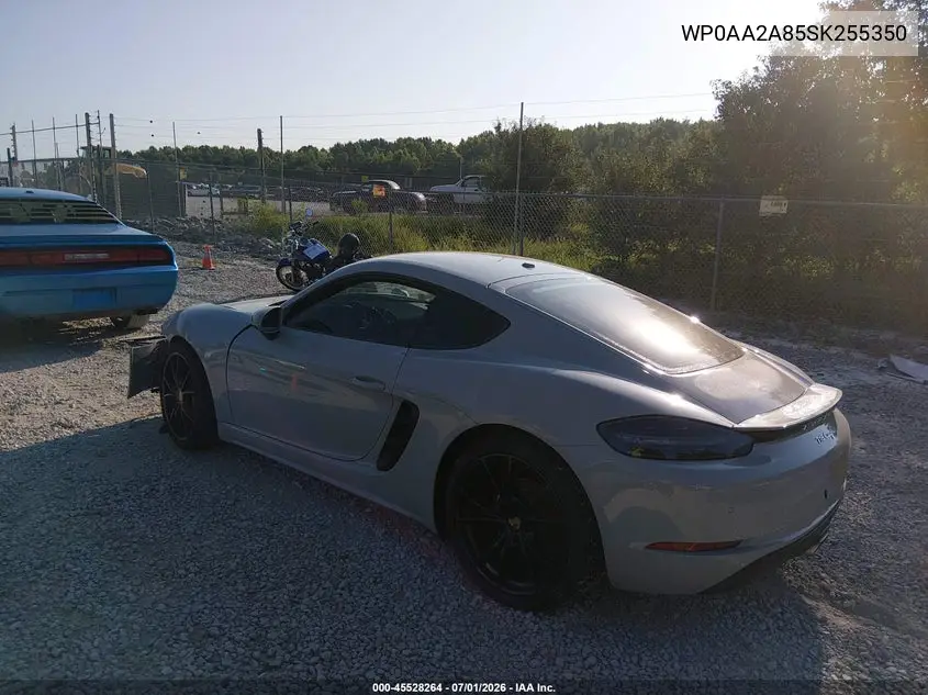 2025 Porsche 718 Cayman Style Edition VIN: WP0AA2A85SK255350 Lot: 45528264